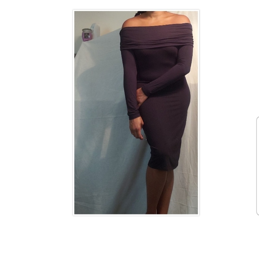 BOGO 2$25|3$30 Black Off-shoulder Silhouette Dress
